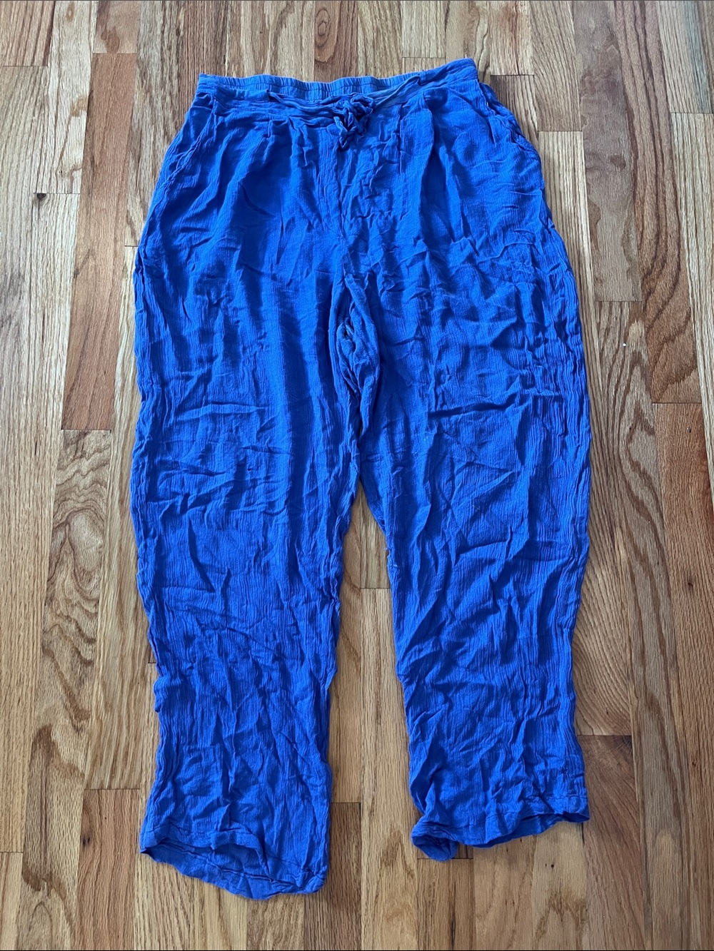 Blue Lightweight Drawstring Pants